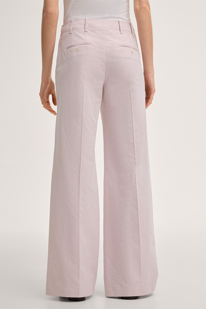 Pantalon palazzo en coton rose