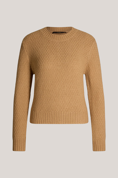 Round Neck Cashmere Pullover in Brown