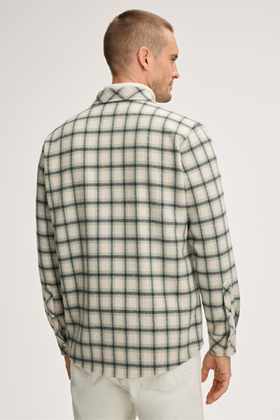 Ozzano Checked Cashmere Overshirt in Green/Beige