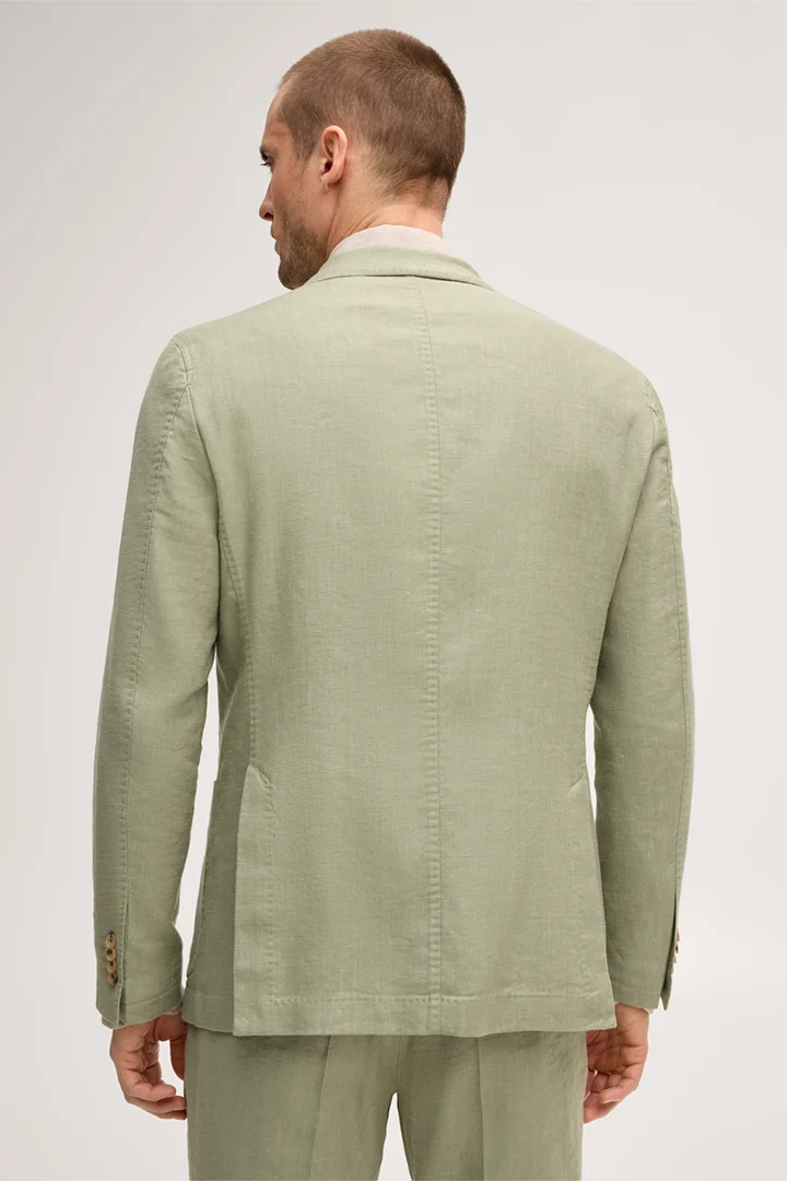 Leads to product detail page "Giro modular linen-stretch jacket in light green"