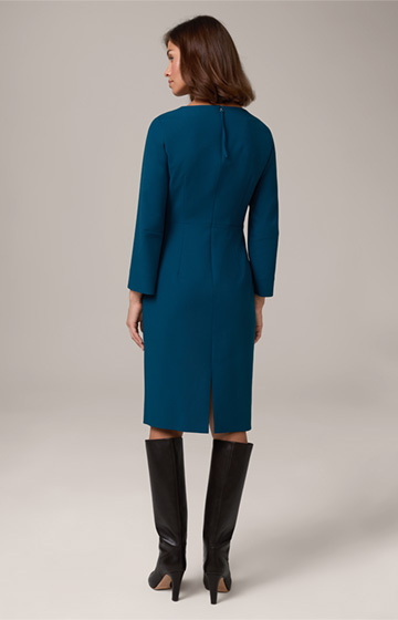 Crêpe Sheath Dress in Petrol