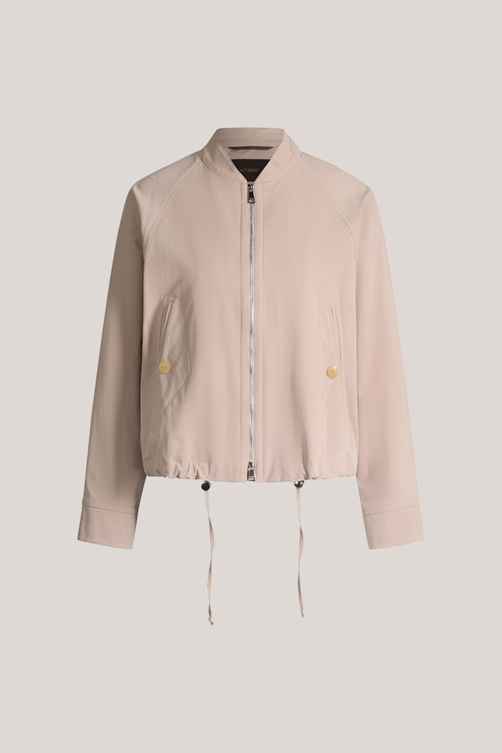 Führt zu Produktdetailseite „Baumwollstretch-Gabardine-Blouson-Jacke mit Zipper in Taupe"