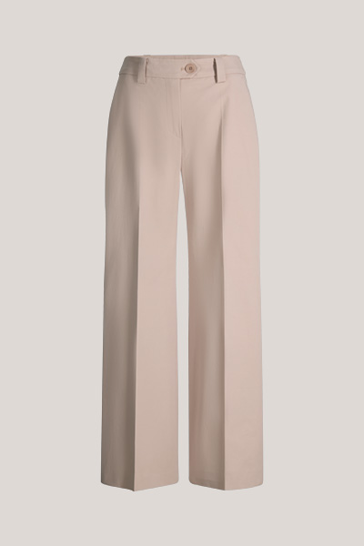 Baumwollstretch-Gabardine-Culotte-Hose in Taupe