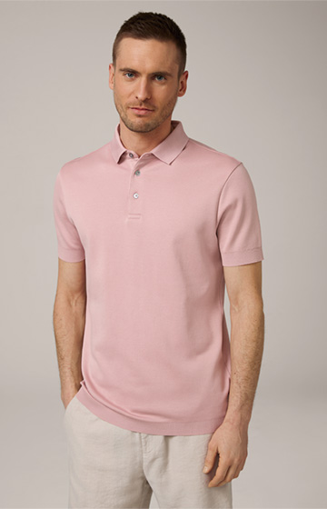 Floro Cotton Polo Shirt in Dusty Pink