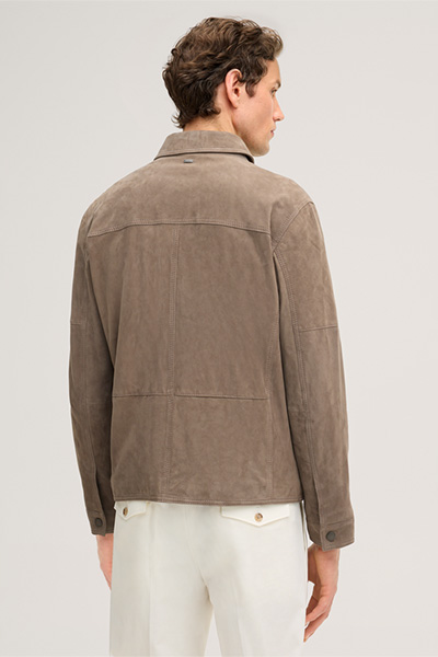 Blouson en cuir Pesaro, en gris