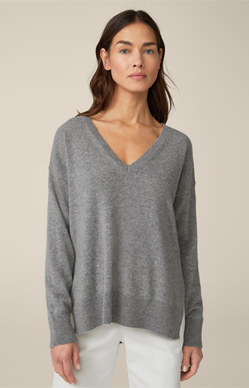 Cashmere Pullover in Grey Melange