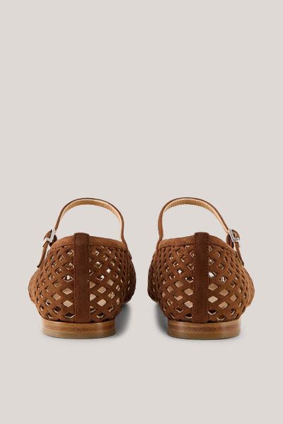 Ballerina aus Nappaleder in Cognac by Unützer