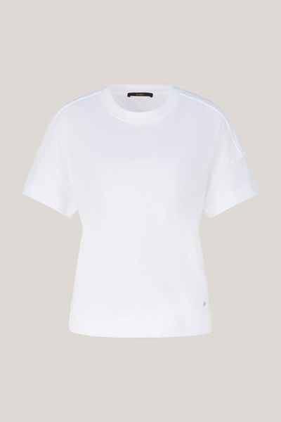 Baumwoll-Interlock T-Shirt in Weiß