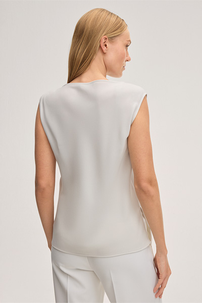 Triacetat-Blusentop in Ivory