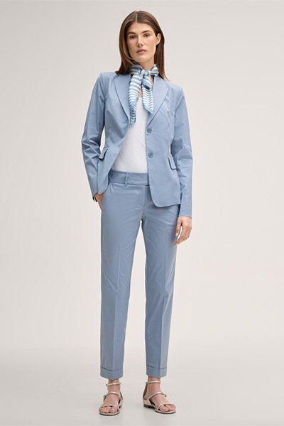 Light blue stretch cotton blazer