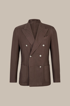 Secco Double-breasted Virgin Wool Jacket in Brown