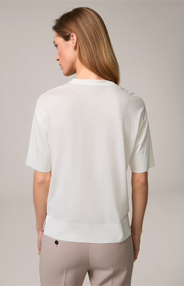 Tencel-Baumwoll-T-Shirt in Ecru