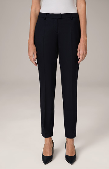 Virgin Wool Suit Trousers in Navy