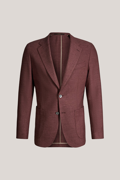 Giorno Jacket in a Wool Blend with Linen and Silk in Bordeaux Red