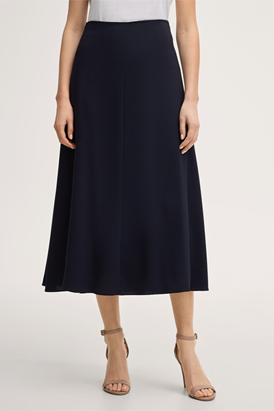 Crepe-Midi-Rock in Navy