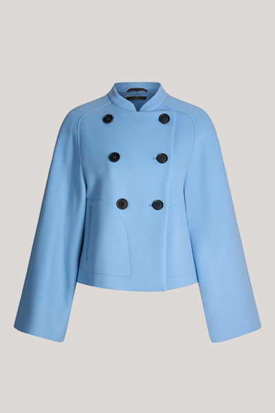 Brushed Wool Blend Jacket in Blue