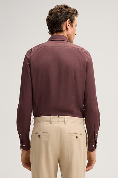 Lano cotton shirt in Bordeaux red