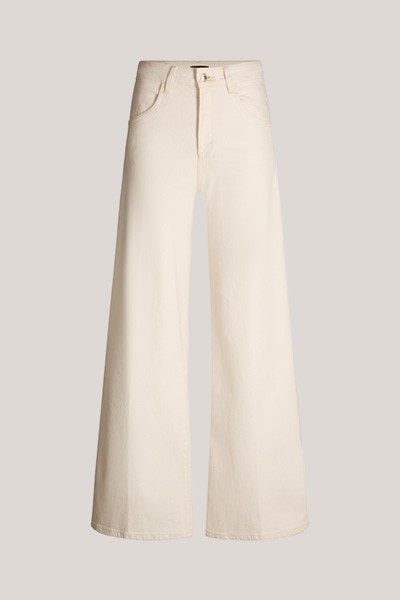 Five-pocket Palazzo Jeans in Cream