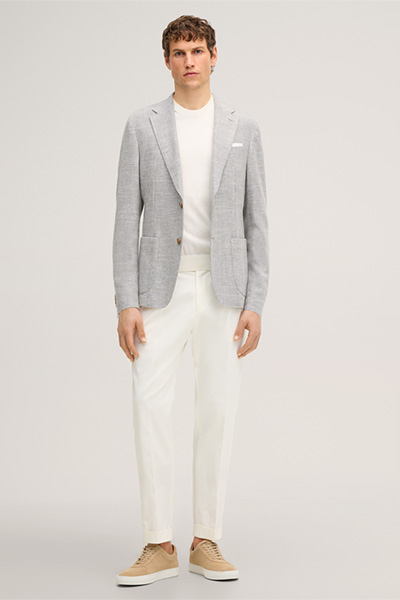 Veste en coton mélangé Giro avec lin gris chiné