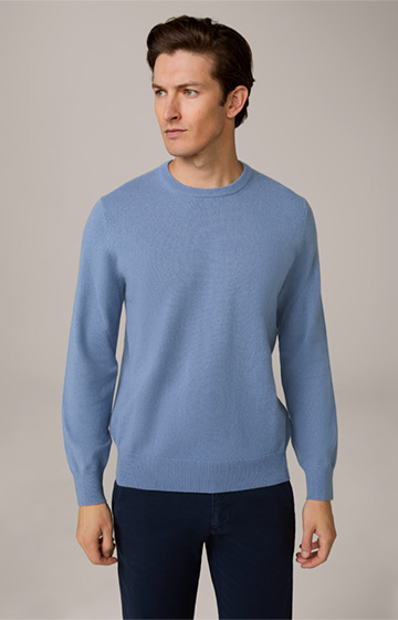 Cashmere-Rundhals-Pullover Cashmono in Blau