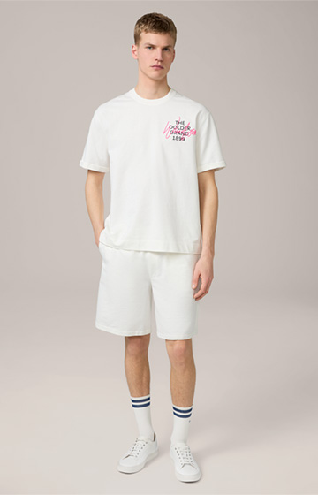 Unisex cotton loungewear shirt in ecru