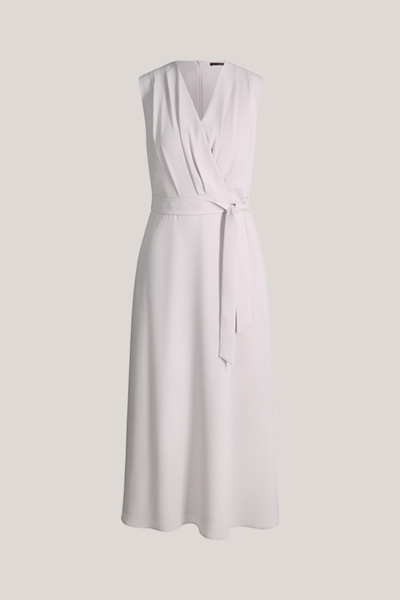 Crêpe-Kleid ohne Arm in Midi-Länge in Beige