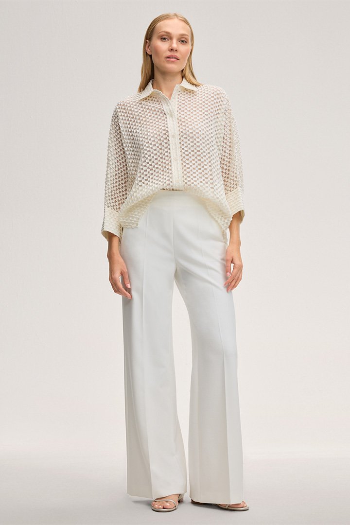 Führt zu Produktdetailseite „Baumwollmix-Hemdbluse in Ecru"