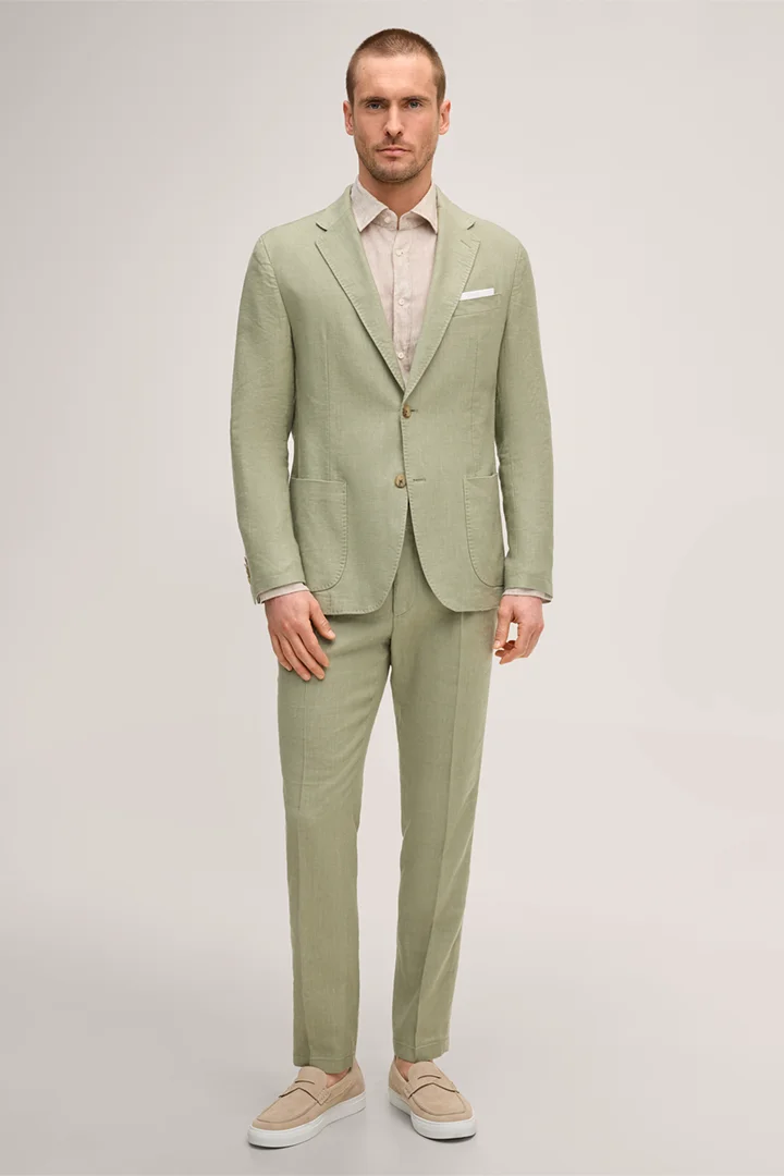 Führt zu Produktdetailseite „Leinenstretch-Baukasten-Sakko Giro in Hellgrün"