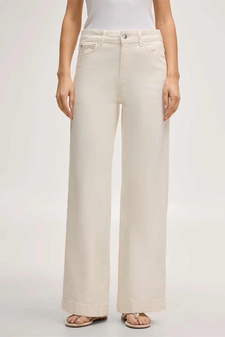 Führt zu Produktdetailseite „Five-Pocket-Palazzo Jeans in Ecru"