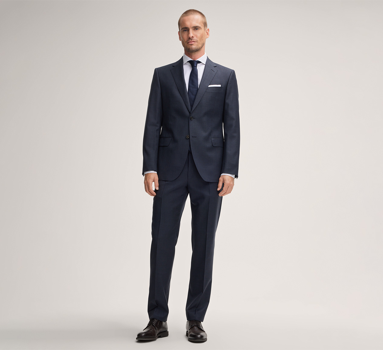 windsor. presents the product Sera Sole Virgin Wool Suit in a Navy Check from the category Suits