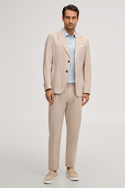 Floro cotton polo shirt in light blue