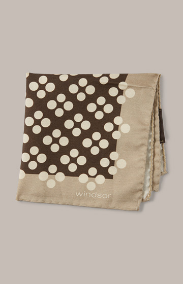 Handkerchief with Silk in Dark Brown, Cream and Beige Patterned