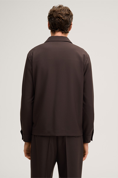 Lavoro Modular Virgin Wool Overshirt in Brown