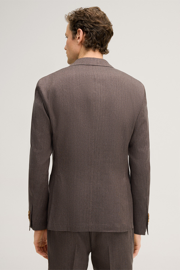 Schurwollmix-Baukasten-Sakko Giro mit Leinen in Braun