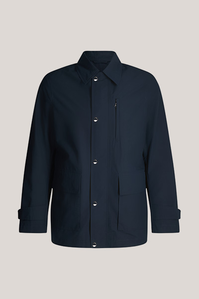 Shirtjacket Ascanio mit Baumwolle und Hemdkragen in Navy