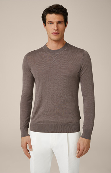 Nando Knitted Sweater with Silk and Cashmere in Brown