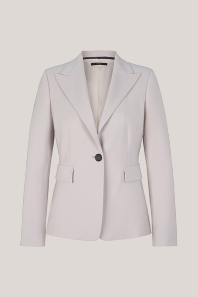 Schurwoll-Twill-Blazer in Steingrau