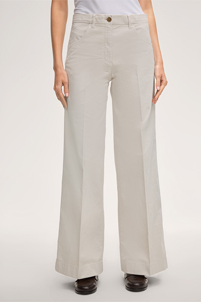 Cotton Stretch Marlene Trousers in Ivory