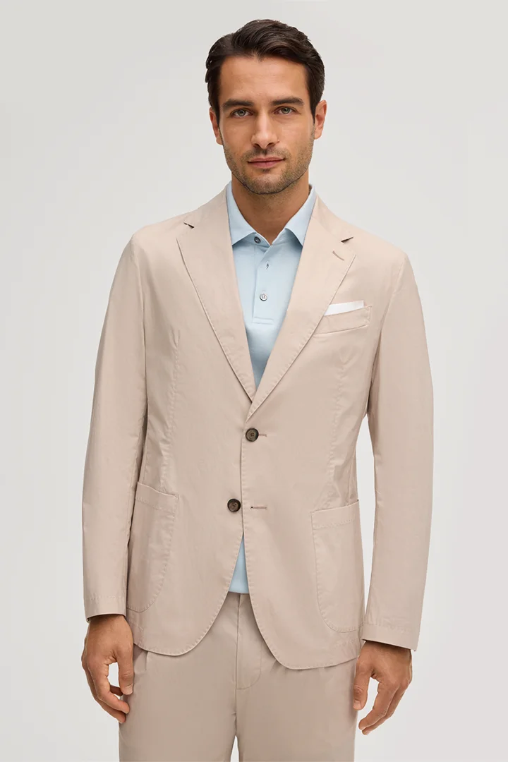 Führt zu Produktdetailseite „Baumwollmix-Baukasten-Sakko Buono in Beige"