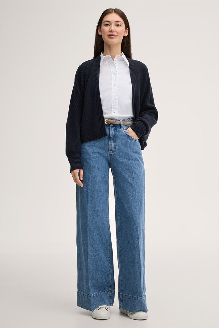 Führt zu Produktdetailseite „Baumwollstretch-Hemd-Bluse in Weiß"