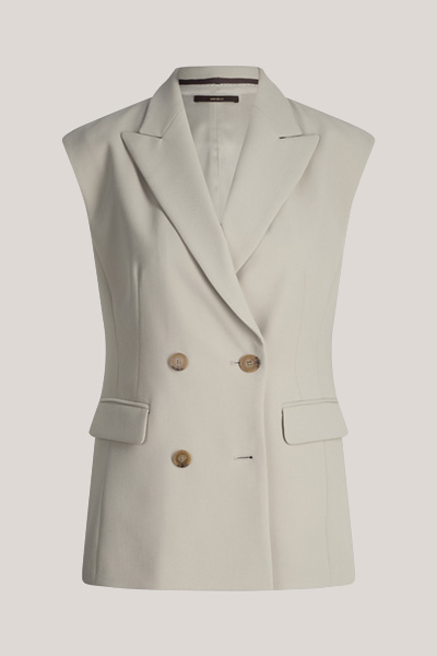 Crêpe Double-breasted Waistcoat in Greige