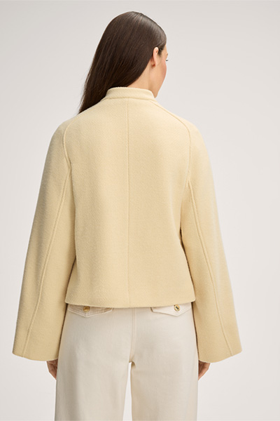 Wool-blend Double-breasted Jacket in Vanilla