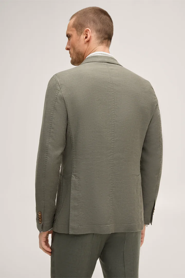 Führt zu Produktdetailseite „Leinenstretch-Baukasten-Sakko Giro in Oliv"