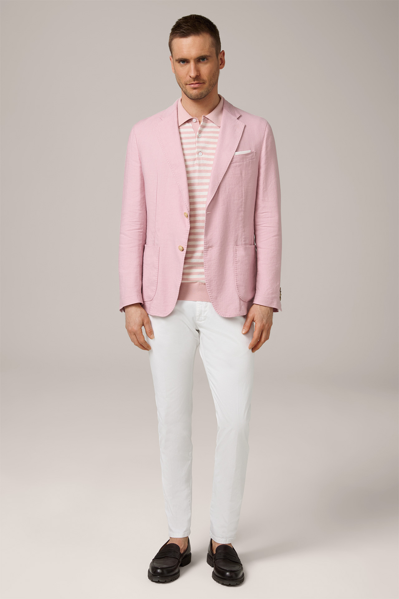 Giro Linen Blend Modular Jacket in Pale Pink