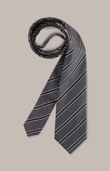 Silk Tie in Navy Striped