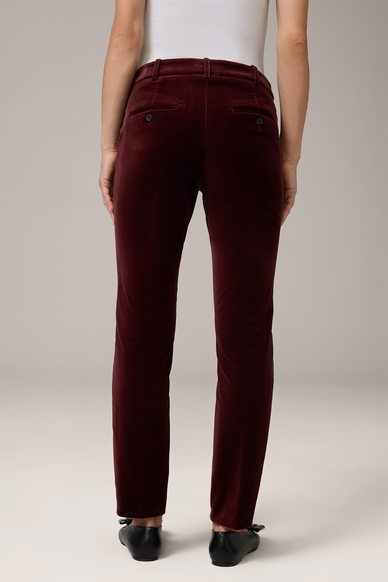 Velvet Suit Trousers in Reddish Brown