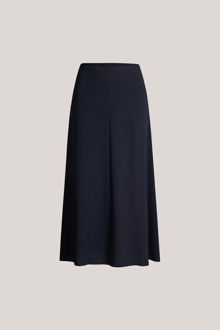 Führt zu Produktdetailseite „Crepe-Midi-Rock in Navy"