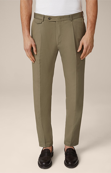 Silvi Cotton Blend Trousers in Olive