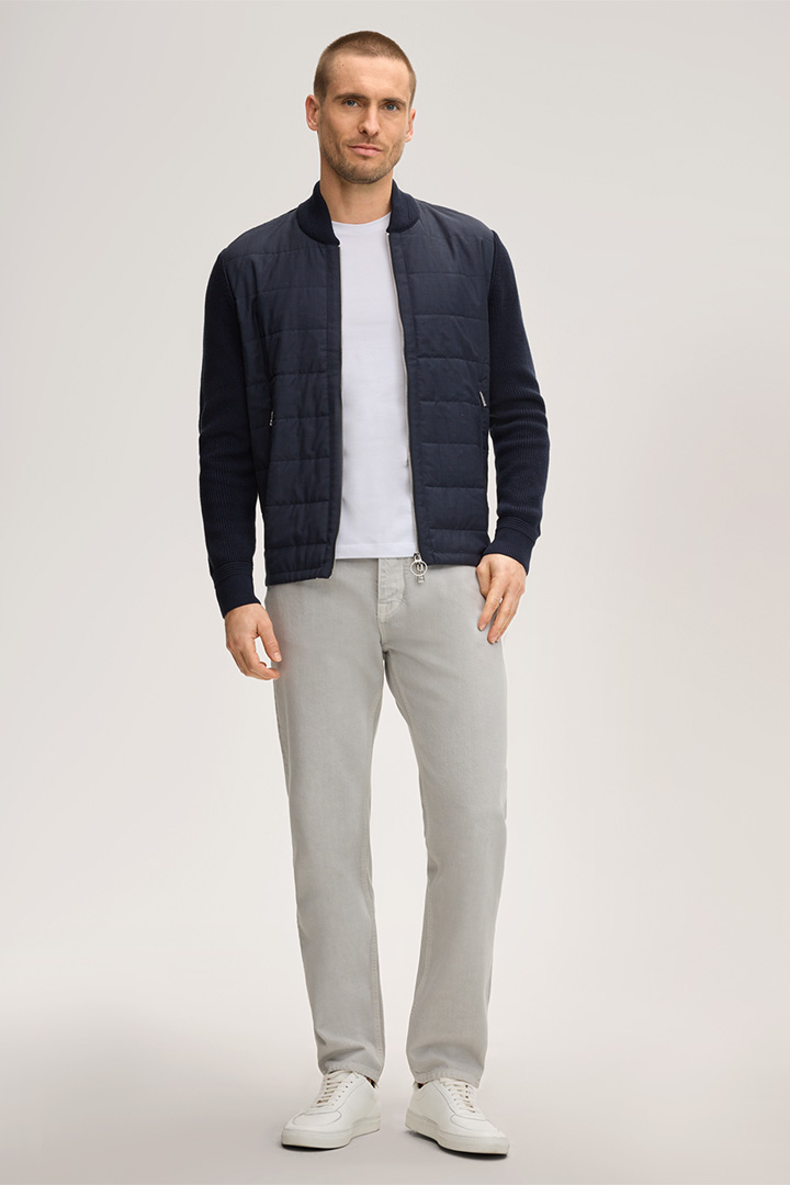 Führt zu Produktdetailseite „Schurwollmix-Strick-Jacke Nedo mit Baumwolle in Navy"