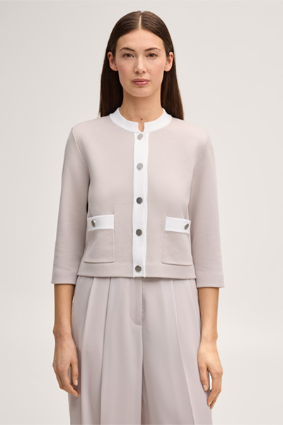 Führt zu Produktdetailseite „Baumwollmix-Cardigan in Beige"